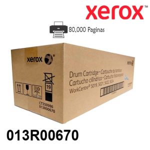 Tambor Drum Xerox 013R00670 Para Impresora WorkCentre 5019, 5021, 5024. Rendimiento 80,000 Paginas 