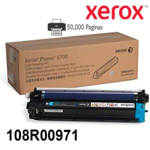 Unidad Imagen Xerox 108R00971 Cyan 6700 Xerox ofrece estos consumibles, que han sido desarrollados específicamente para que su equipo Xerox funcione a pleno rendimiento.