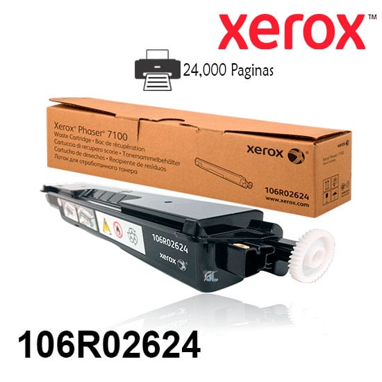 Waste Cartridge Xerox 106R02624 Para Impresora Xerox Phaser 7100 Rendimiento 24,000 Paginas de impresion.