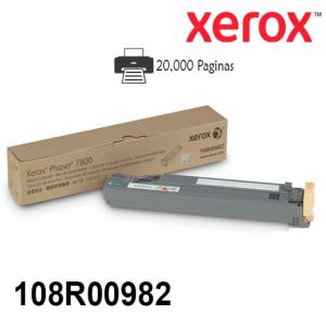 Waste Cartucho Xerox 108R00982 Para Impresora Phaser 7800 Rendimiento 20,000 Paginas de impresion.