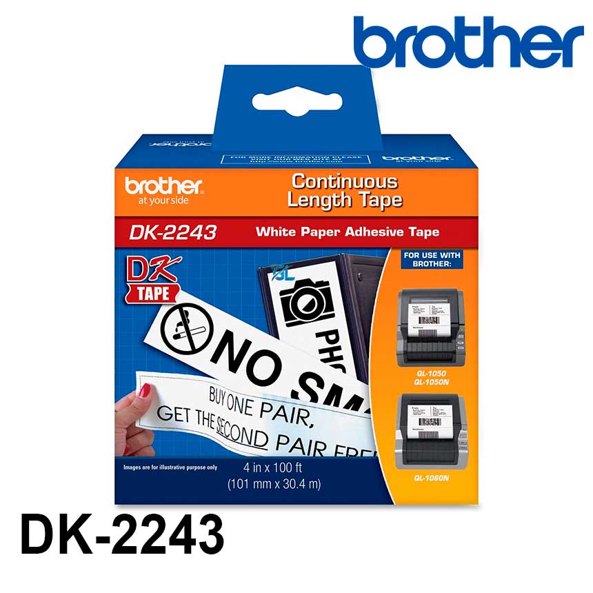 Cinta Brother DK-2243 Negro/Blanco Original - Imagen 2