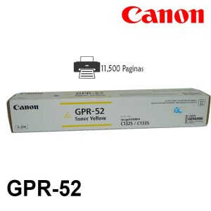 Alternative view of Toner Canon Gpr-52 Yellow IRC1325 Original