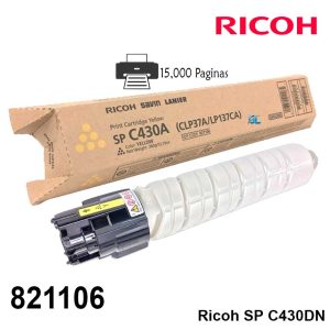 Alternative view of Toner Ricoh 821106 Yellow SP-C430/C431 Original