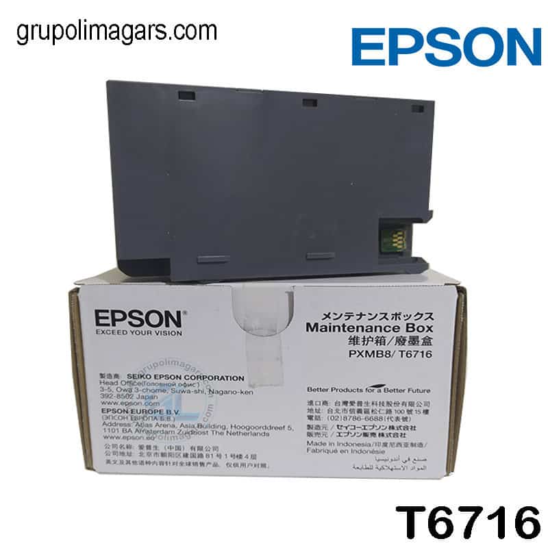 Caja de mantenimiento Epson T6716, para Epson WorkForce
