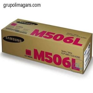 Cartucho De Toner Samsung Clt-M506L Magenta Original Para Impresora Samsung Clp-680Nd / Clx-6260Nd / Clp-680Dw / Clx-6260Fd / Clx-6260Fr / Clx-6260Fw Con Un Rendimiento De 3.500 Paginas. (HP SU309A)  