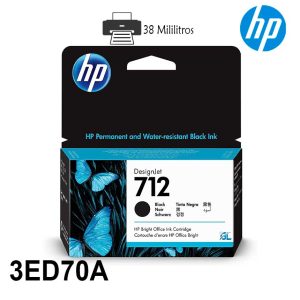 Alternative view of Tinta Hp 3ED70A 712 38ml Negro Original