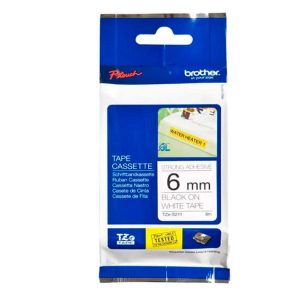 Cinta Brother TZE-S211 Negro Sobre Blanco Industrial 6mm