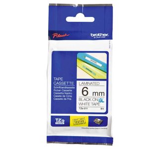 Cinta Brother TZE-211 Negro Sobre Blanco 6mm
