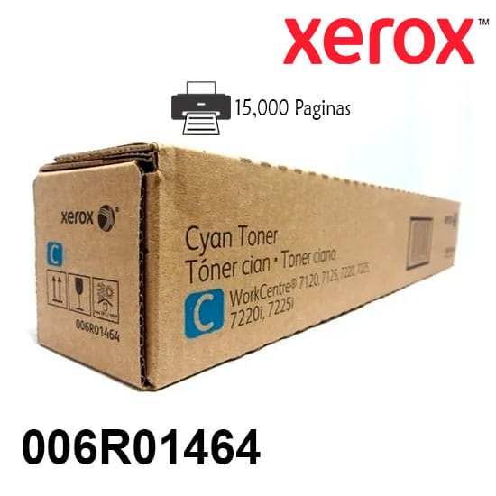 Toner Xerox 006R01464 Color Cyan Para Impresora Xerox Wc 7220 / 7225 Rendimiento 15,000 Paginas