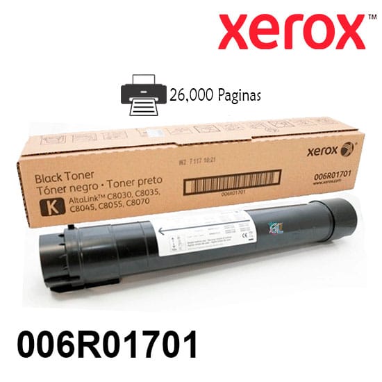 Toner Xerox 006R01701 Negro Para Impresora Xerox Altalink C8030/C8035/C8045/C8055/C8070 Rendimiento 26,000 Paginas 