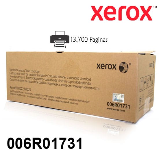 Cartucho Toner Xerox 006R01731 Original Color Negro Para Impresora Xerox B1022/B1025 Rendimiento 13,700 Paginas