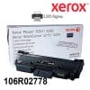 Toner Xerox 106R02778 Color Negro Para Impresora Xerox Phaser 3052/3260 Workcentre 3215/3225 Rendimiento 3000 Paginas de impresion.