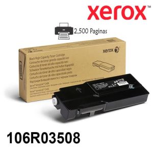 Toner Xerox 106R03508 Color Negro Para Impresora Xerox Versalink C400/C405 Rendimiento 2500 Paginas de impresion.