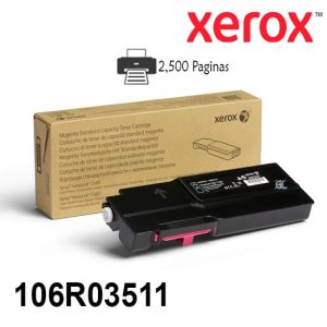 Cartucho Toner Xerox 106R03511 Color Magenta Para Impresora Xerox Versalink C400/C405 Rendimiento 2500 Paginas de impresion