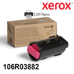Toner Xerox 106R03882 Color Magenta Alta Calidad Para Impresora Xerox Versalink C500/C505 Rendimiento 5200 Paginas de impresion.
