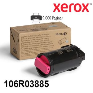 Cartucho Toner Xerox 106R03885 Color Magenta Extra Alta Capacidad Para Impresora Xerox Versalink C500/C505 Rendimiento 9000 Paginas de impresion.