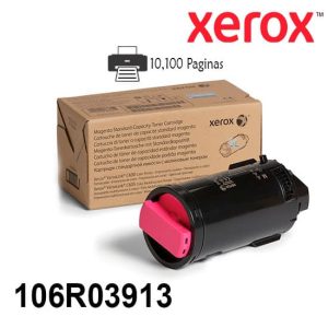 Cartucho Toner Xerox 106R03913 Color Magenta Original Alta Capacidad Para Impresora Xerox Versalink C600/C605 Rendimiento 10,100 Paginas de impresion.