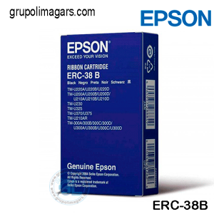 CINTA Epson ERC-38B color negro PARA impresora tiketera epson TM-U200D/ 300A/ 300B/ 300C/ 300D/ 370 TM-300 / TM-U325 / TM-U375