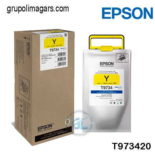Tinta Epson T973 T973420 Color Yellow Para Impresora Epson Workforce Wf-C869R Rendimiento 22.000 Páginas