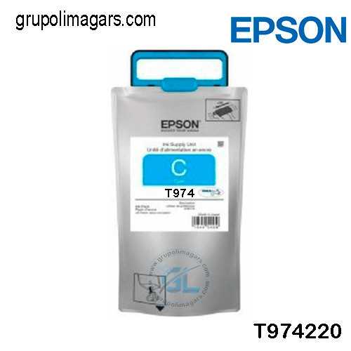 Tinta Epson Epson T974 T974220 Color Cyan Para Impresora Epson Workforce Pro Wf-C869R Extra Alta Capacidad Rendimiento 84.000 páginas