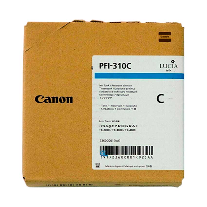 Tinta Canon PFI-310C Cyan TX-2000 Original