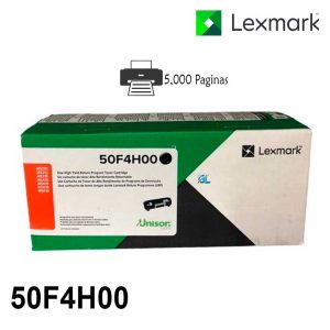 Alternative view of Toner Lexmark 50F4H00 Negro Original