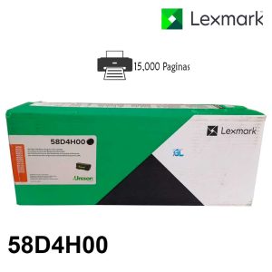 Alternative view of Toner Lexmark 58D4H00 Negro Original