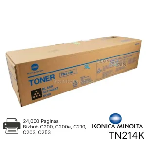 Toner Konica Minolta TN214K Negro Bizhub C200
