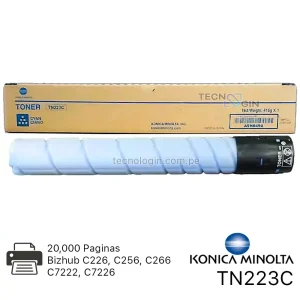 Toner Konica Minolta TN223C Cyan C226, C256, C266, C7222