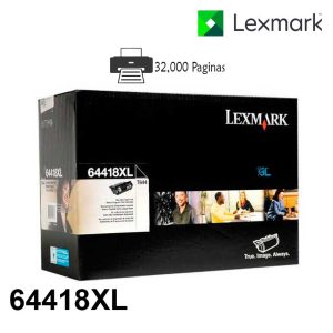 Toner Lexmark 64418XL Negro
