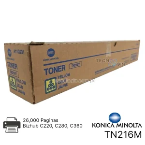 Toner Konica Minolta TN216Y Yellow Bizhub C220, C280