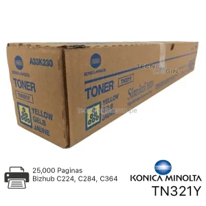 Toner Konica Minolta TN321Y Yellow Bizhub C224, C284, C364