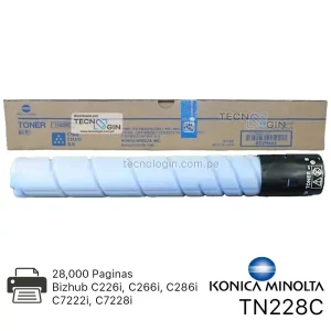 Toner Konica Minolta TN228C Cyan Bizhub C226i, C266i, C286