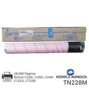 Toner Konica Minolta TN228M Magenta Bizhub C226i, C266i, C286 ACVH391