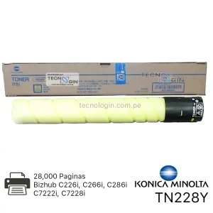 Alternative view of Toner Konica Minolta TN228Y Yellow Bizhub C226i, C266i, C286